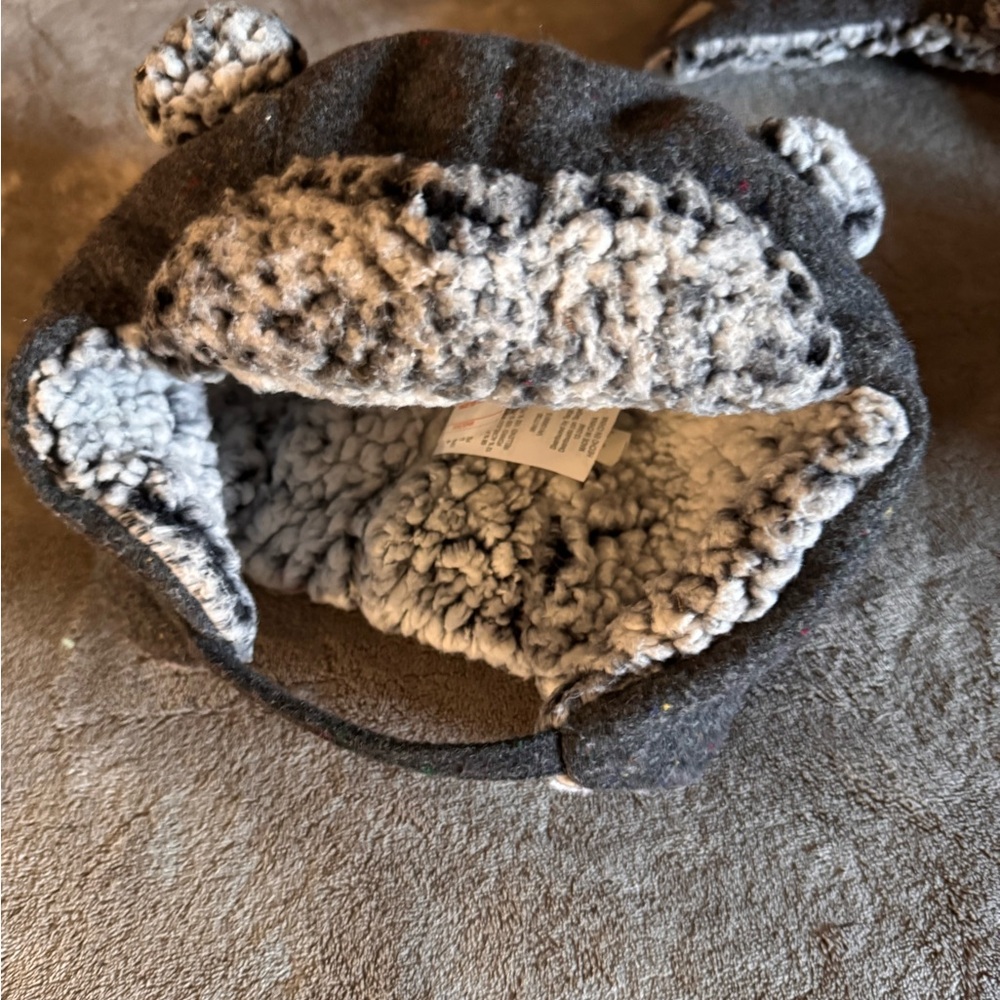 Target Gray and Cream Kids Fuzzy Hat